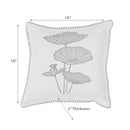 Blanket Stitch Embroidered Cushion Lotus Leaf 18 X 18 - Set of 2