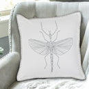 Blanket Stitch Embroidered Cushion Mantis 18 X 18 - Set of 2
