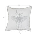Blanket Stitch Embroidered Cushion Mantis 18 X 18 - Set of 2