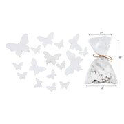 16 Piece Assorted Size White Wooden Butterfly Ornaments Decorative Hanging Decorations