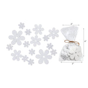 16 Piece Assorted Size White Wooden Daisy Ornaments Decorative Hanging Decorations