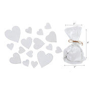 16 Piece Assorted Size White Wooden Heart Ornaments Decorative Hanging Decorations