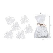 6 Pack White Wooden Bee Ornaments Decorative Hanging Home Decorations