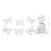 6 Pack White Wooden Butterfly Ornaments Decorative Hanging Home Decorations