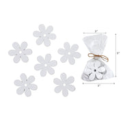 6 Pack White Wooden Daisy Ornaments Decorative Hanging Home Decorations