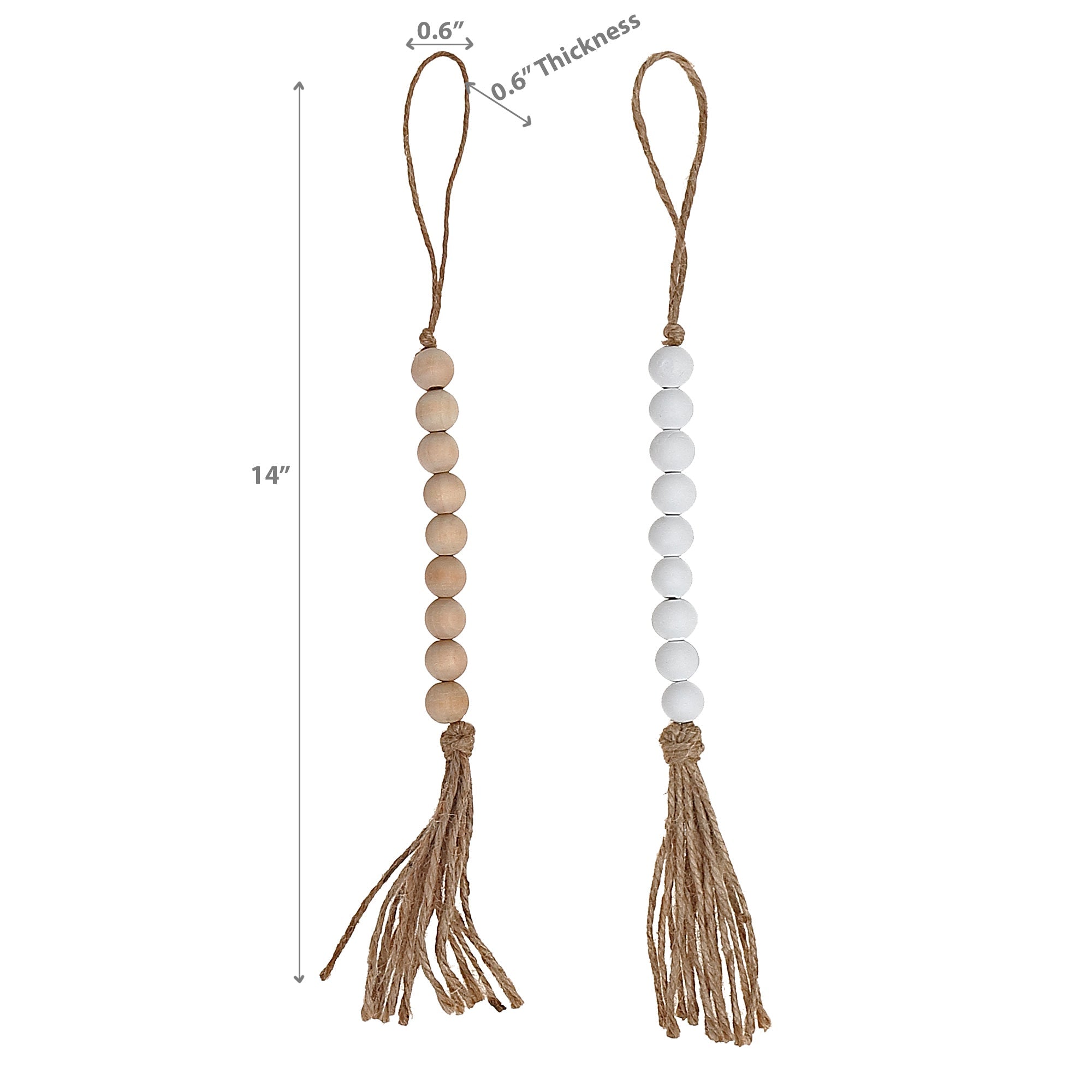 14 Inch Bead Garland With Tassels Assorted Set Of 2, Holiday Home Decor, Table Accent