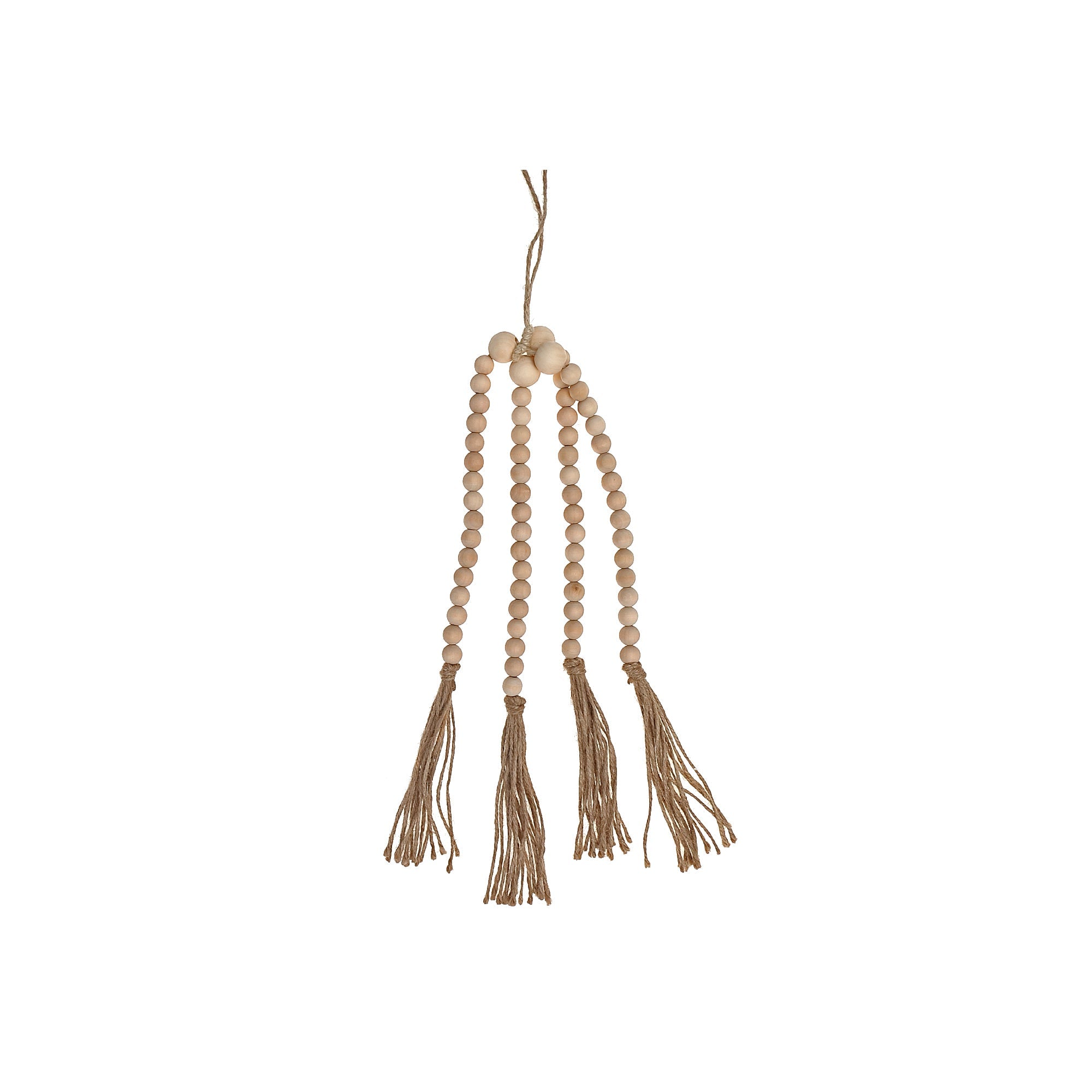 24 Inch Quadruple Bead Garland Natural Set Of 2, Rustic Home Decor, Table Accent