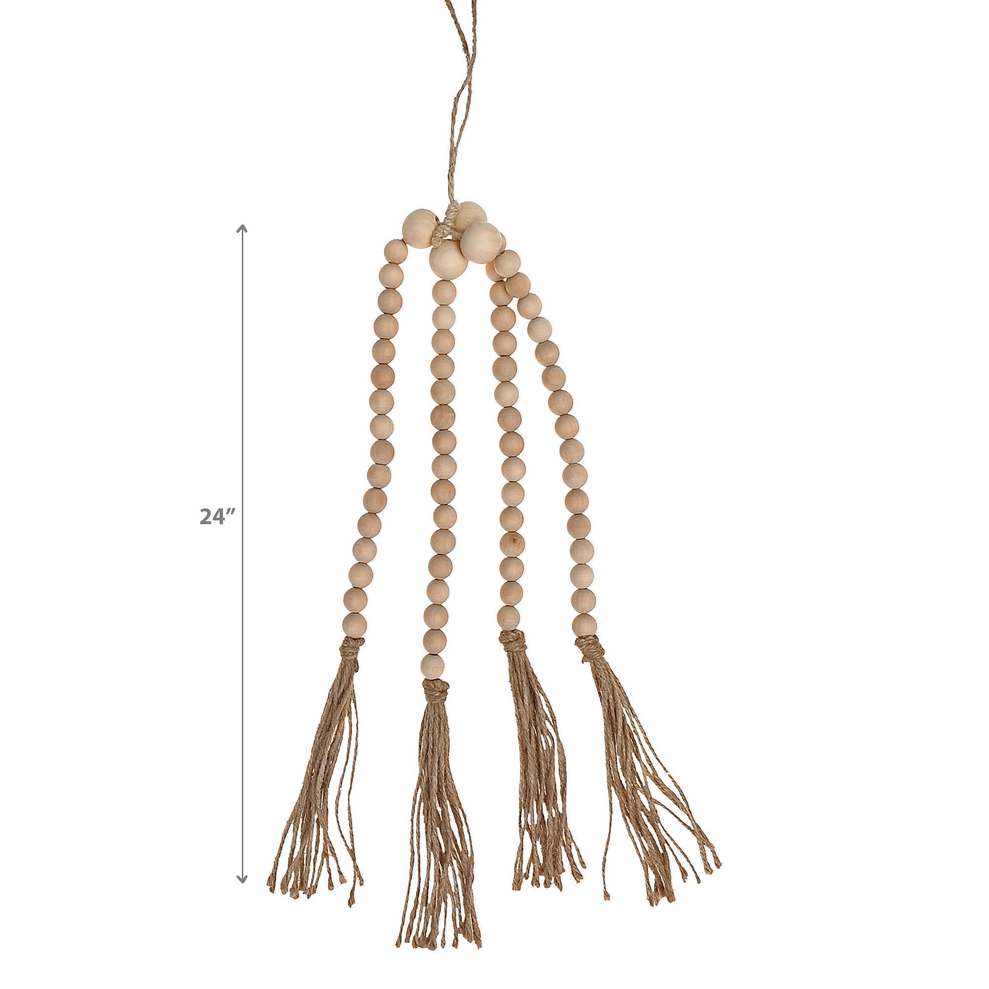 24 Inch Quadruple Bead Garland Natural Set Of 2, Rustic Home Decor, Table Accent