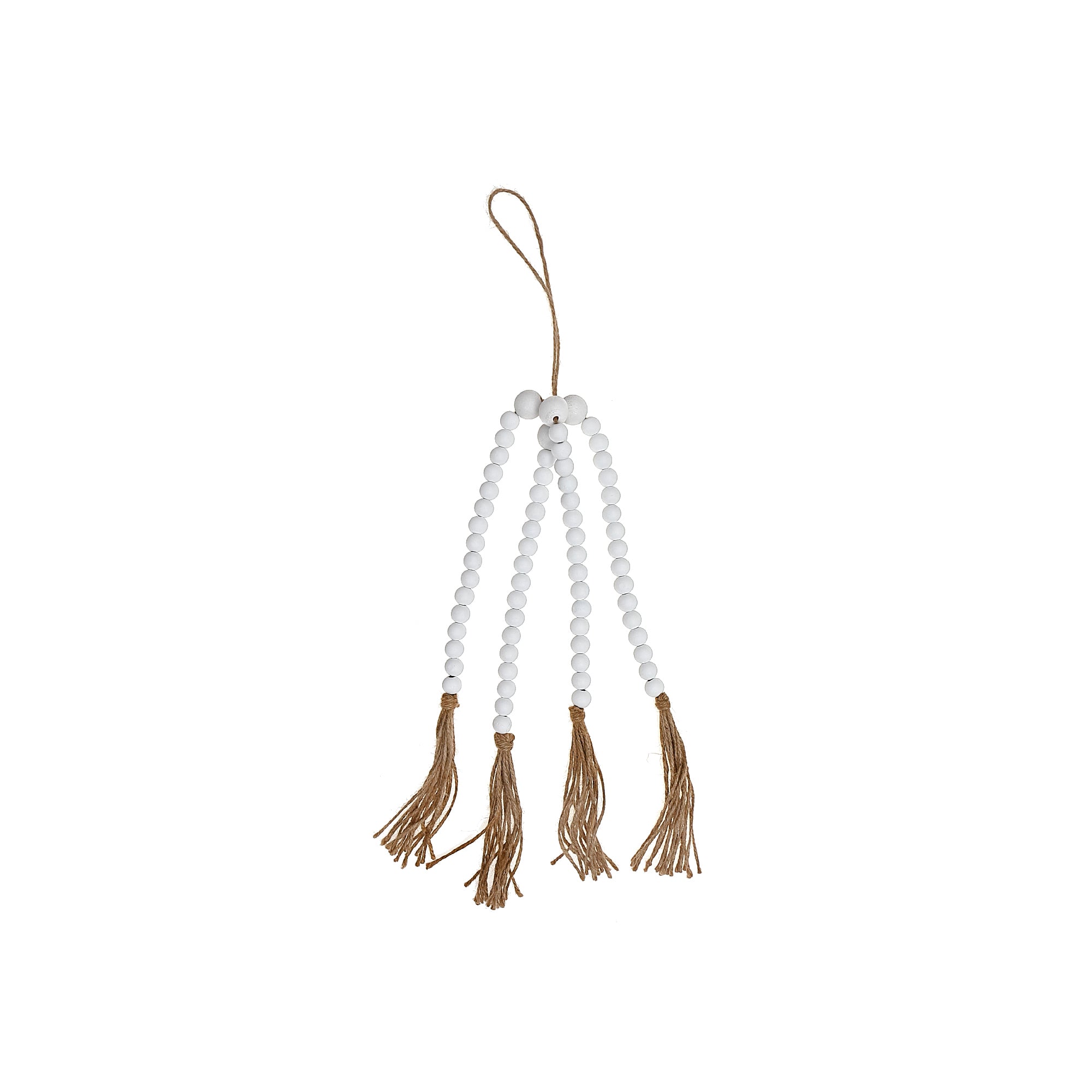 24 Inch Quadruple Bead Garland White Set Of 2, Rustic Home Decor, Table Accent