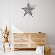 Grey Willow Star Wall Hanger Medium, Medium Grey Willow Star Wall Hanger, Farmhouse Wall Decor