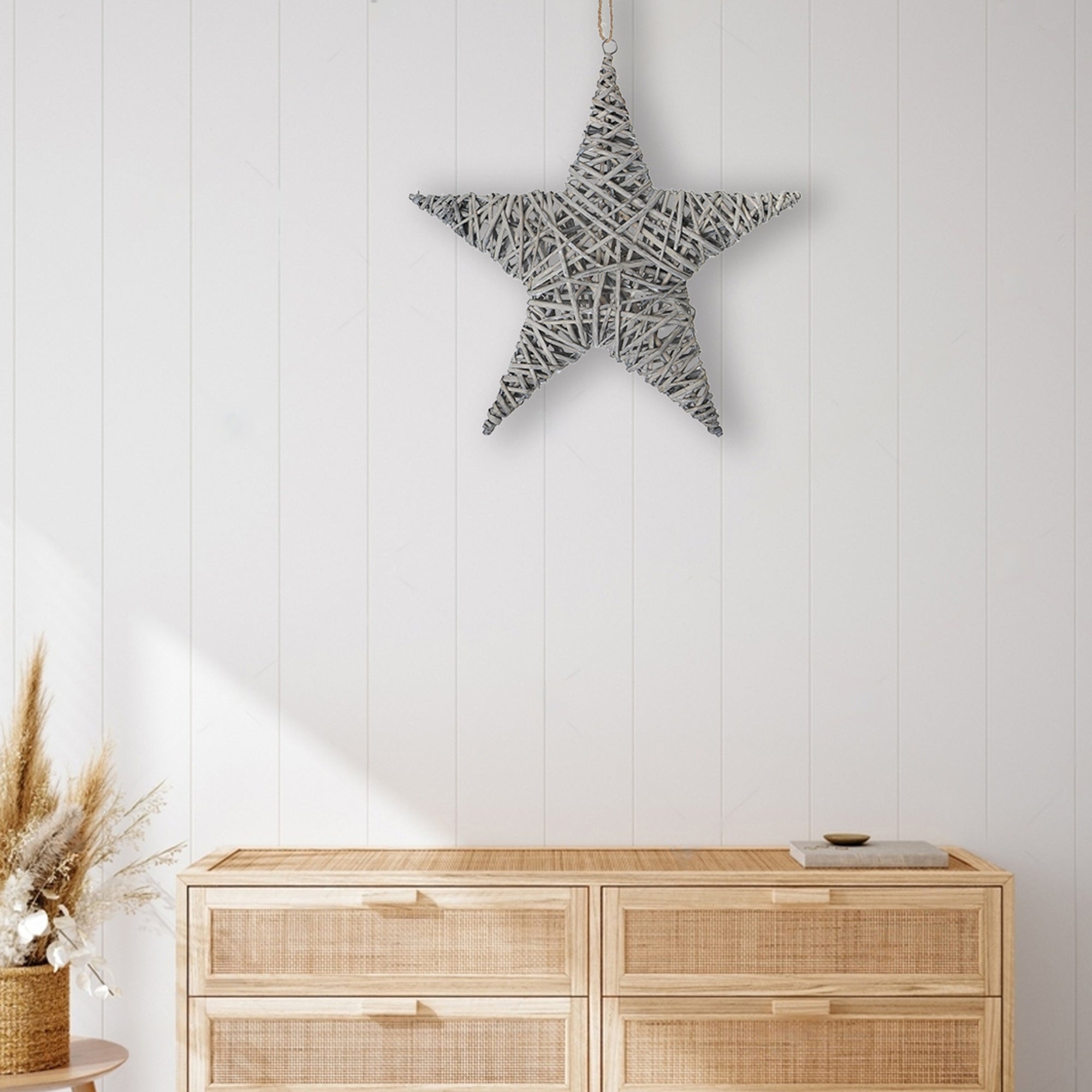 Grey Willow Star Wall Hanger Large, Large Grey Willow Star Wall Hanger, Farmhouse Decor