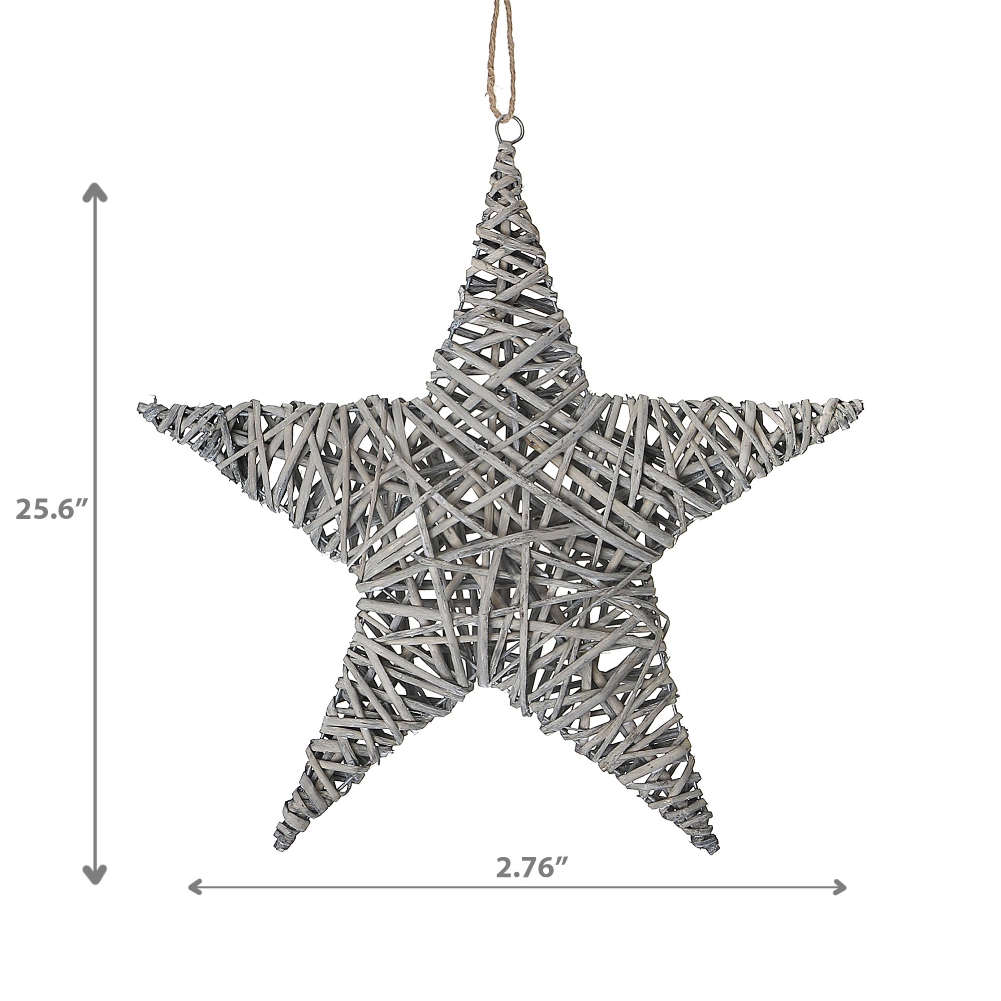 Grey Willow Star Wall Hanger Large, Large Grey Willow Star Wall Hanger, Farmhouse Decor