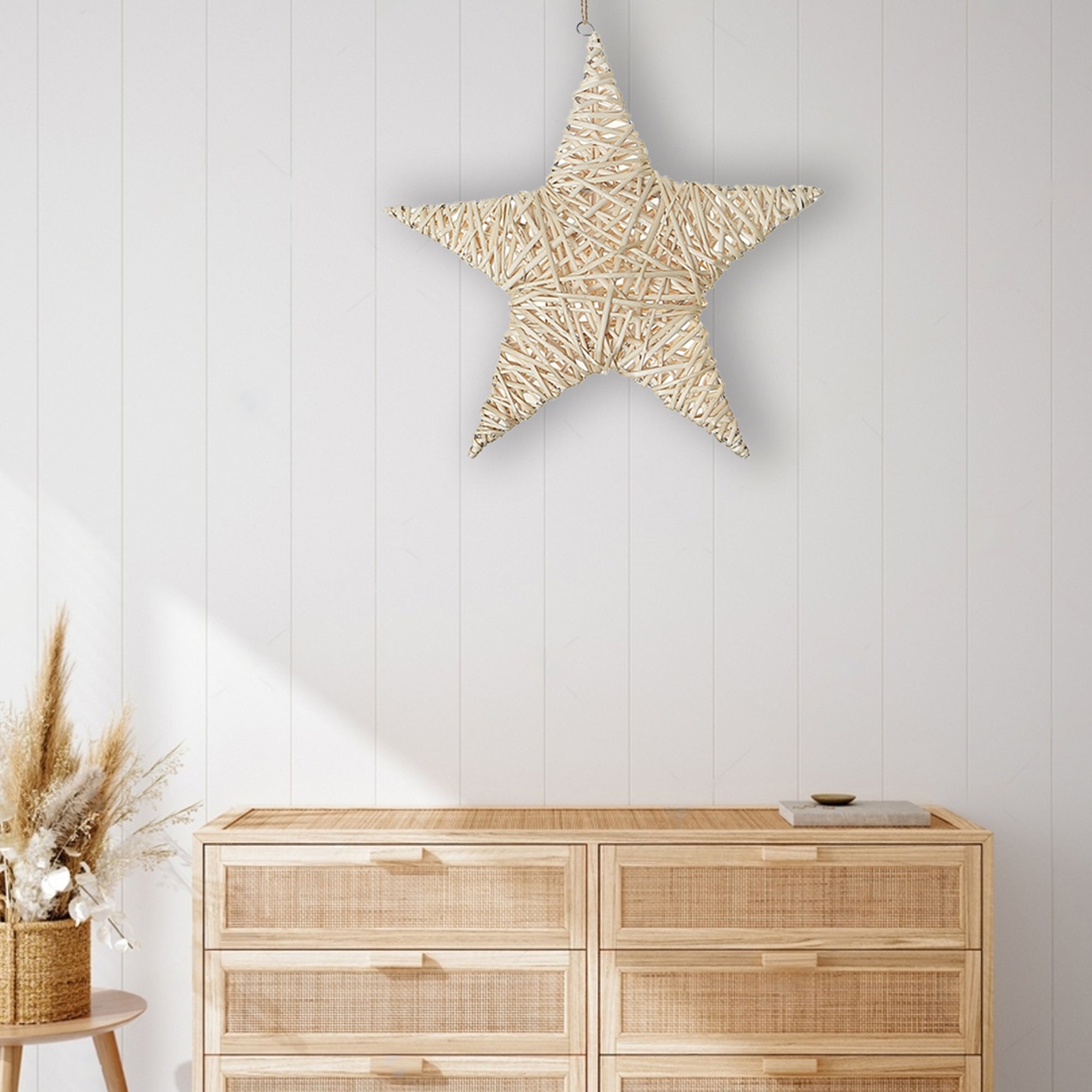 Natural Willow Star Wall Hanger Large, Large Natural Willow Star Wall Decor, Rustic Home Accent