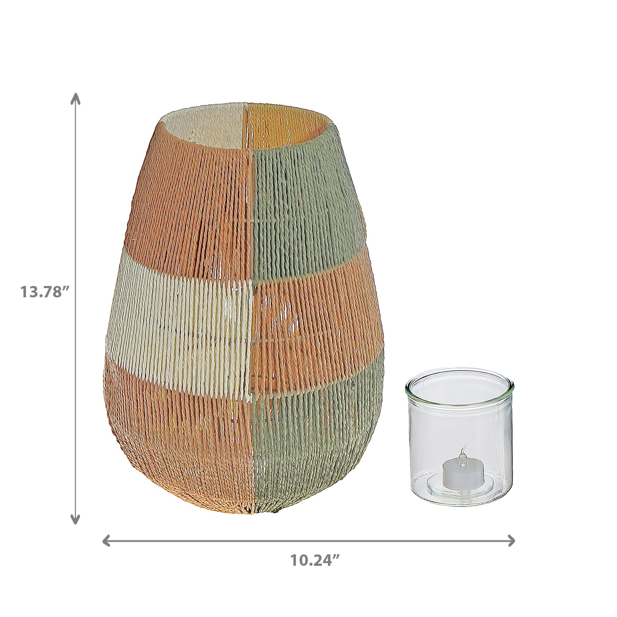 Oblong Paper Lantern Green Yellow, Green Yellow Paper Lantern, Lightweight Decorative Decor Piece
