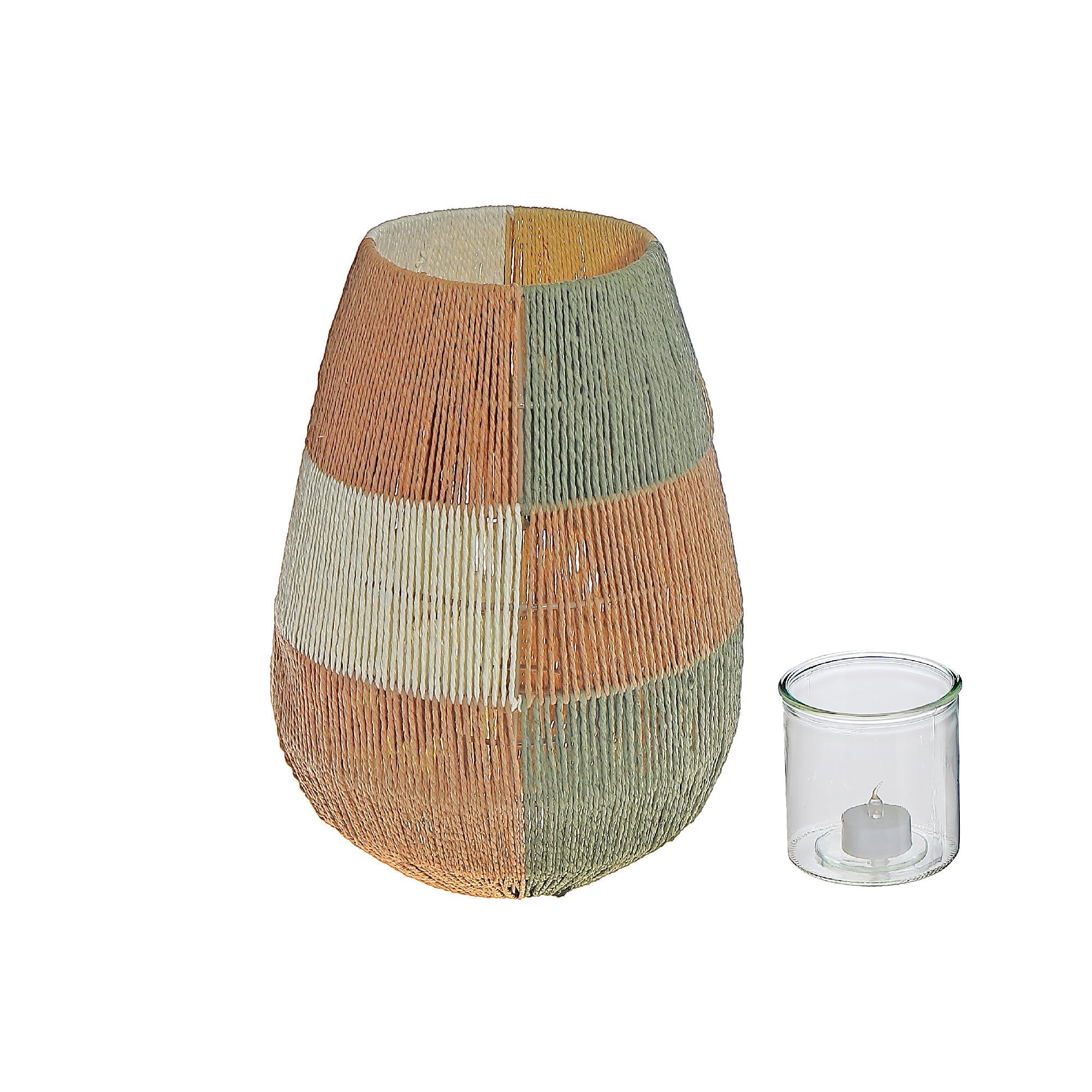 Oblong Paper Lantern Green Yellow, Green Yellow Paper Lantern, Lightweight Decorative Decor Piece