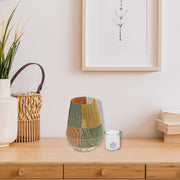 Oblong Paper Lantern Green Yellow, Oblong Paper Lantern Green Yellow, Decorative Hanging Light Accent