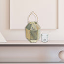 Luna Paper Rope Lantern With Handle Green/Beige