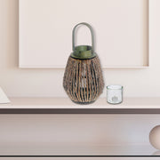 Lucia Natural Grass Lantern Brown, Natural Grass Lantern Brown, Rustic Outdoor Candle Holder, Boho Home Décor