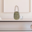 Freya Paper Rope Lantern With Handle (Natural/Green)