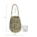 Freya Paper Rope Lantern With Handle (Natural/Green)
