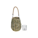 Freya Paper Rope Lantern With Handle (Natural/Green)