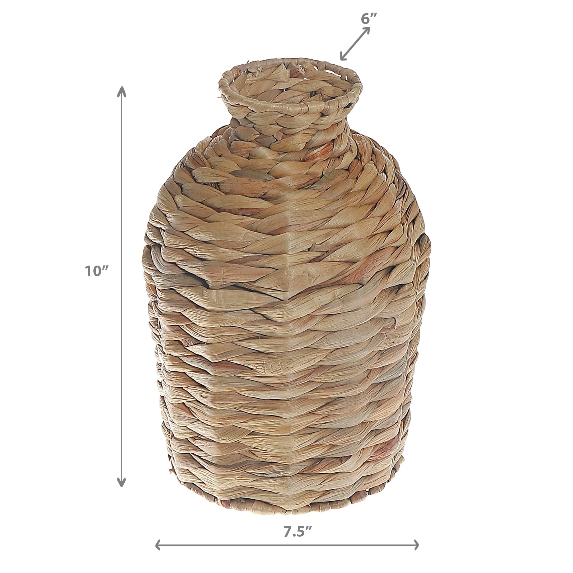 Evelyn Natural Grass Decorative Vase, Eco-Friendly Handmade Home Accent, Rustic or Boho Table Decor, Floral Arrangement Holder