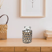 Maya Paper Rope Glass Bottle Candle Holder Brown Black, Paper Rope Glass Bottle Candle Holder, Rustic Tabletop Lantern
