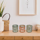 Kyla Paper Rope Round Glass Candle Holder Assorted - Set of 3