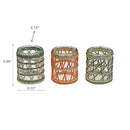 Kyla Paper Rope Round Glass Candle Holder Assorted - Set of 3