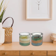 Gia Paper Rope Glass Candle Holder Assorted, Paper Rope Glass Candle Holder, Decorative Tabletop Lantern, Coastal Home Accent