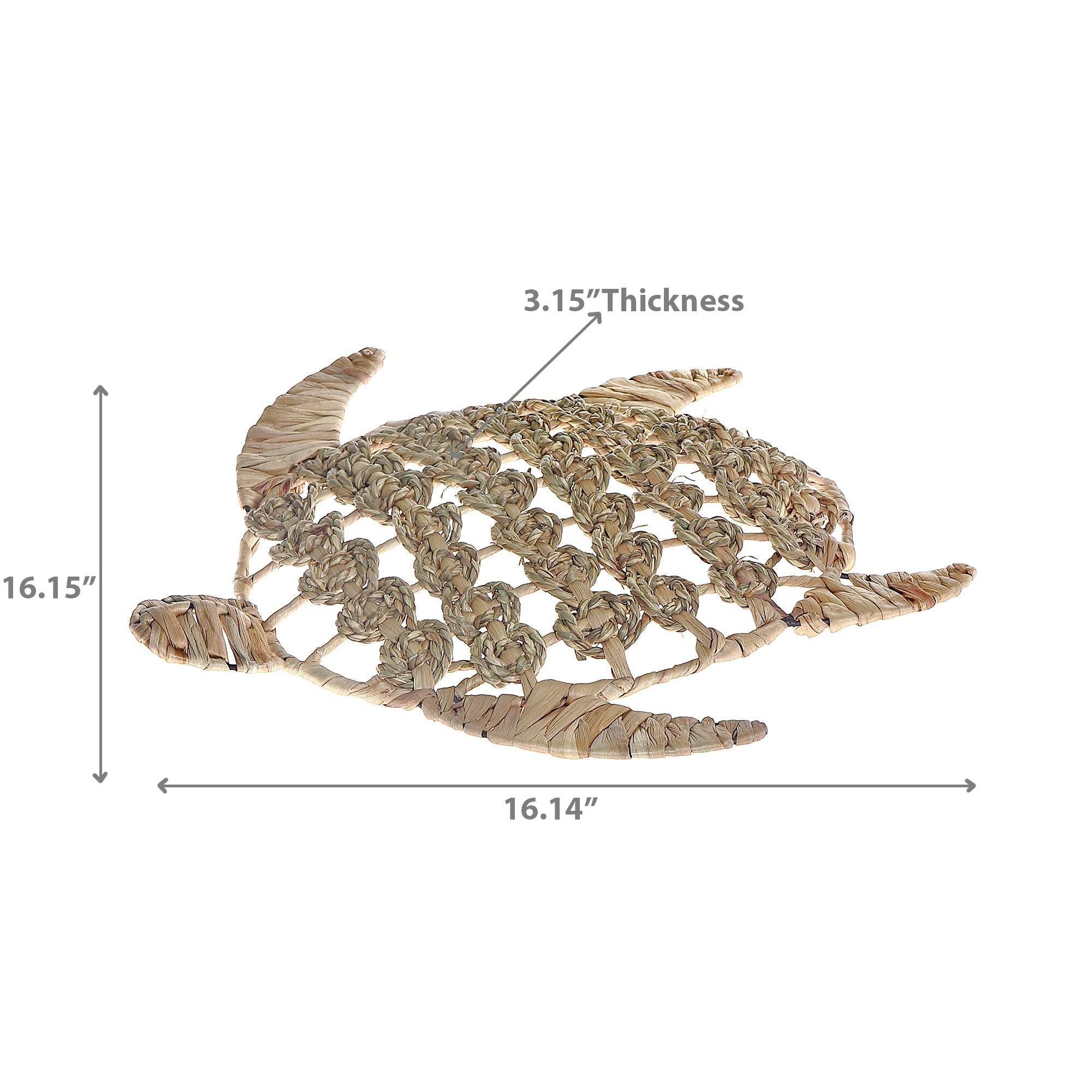 Sea Turtle Natural Grass Wall Decor in Natural and Green Colors, Coastal Home Decor, Nautical Wall Accent, Tropical Wall Decoration