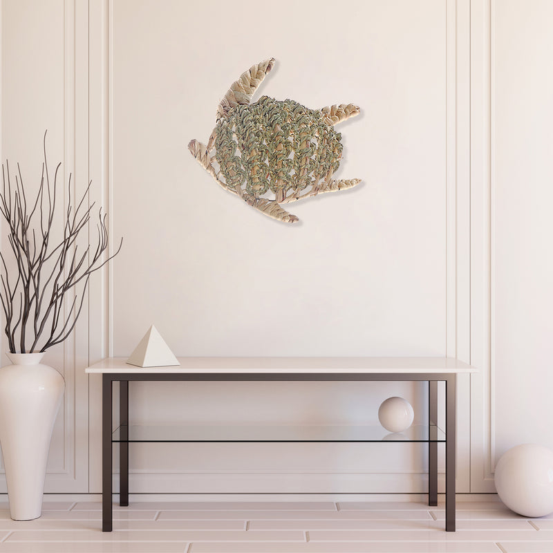 Sea Turtle Natural Grass Wall Decor (Natural/Green)