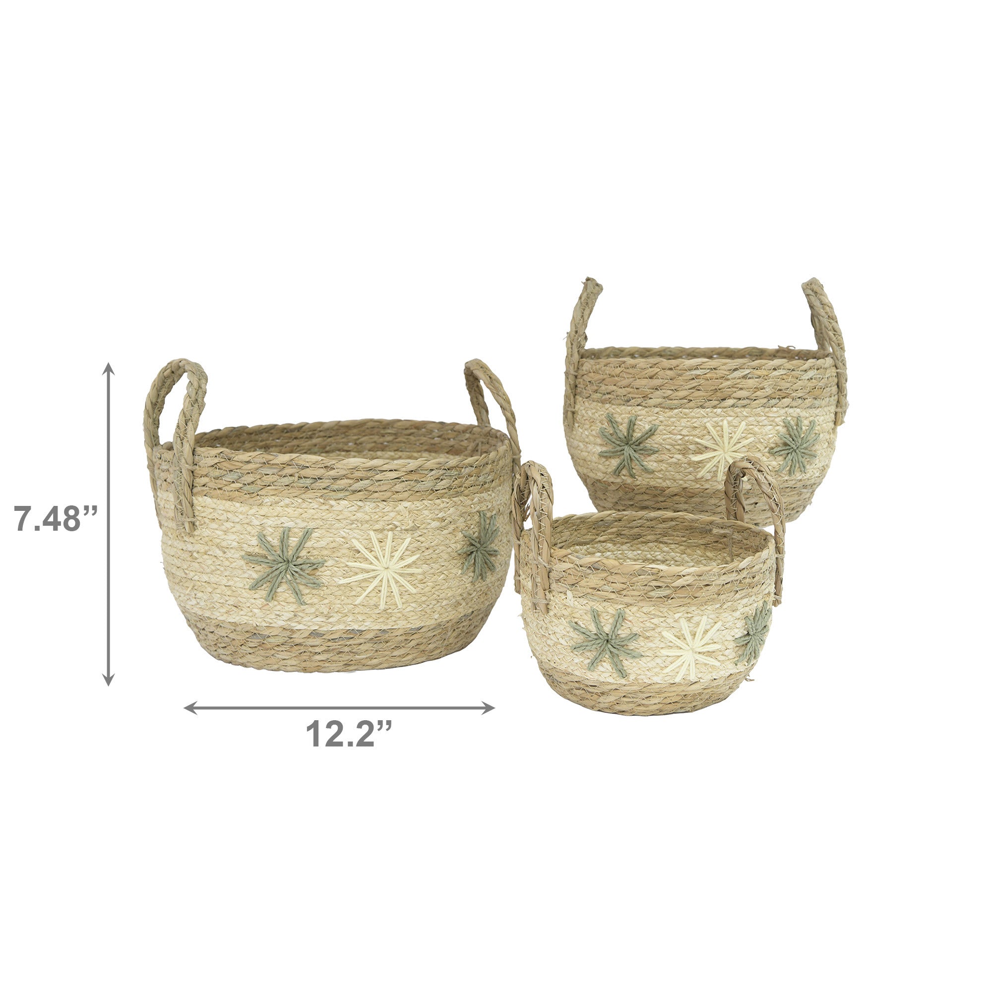 Set of 3 Tami Corn Rope Baskets with Handles