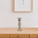 Oval Raffia Metal Pillar Candlestick