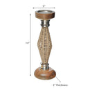 Diamond Raffia Metal Candlestick