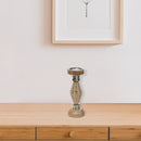 Diamond Raffia Metal Candlestick