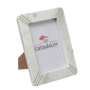 Marble White With Brass Inlay Picture Frame