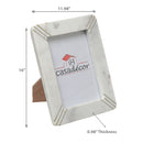 Marble White With Brass Inlay Picture Frame