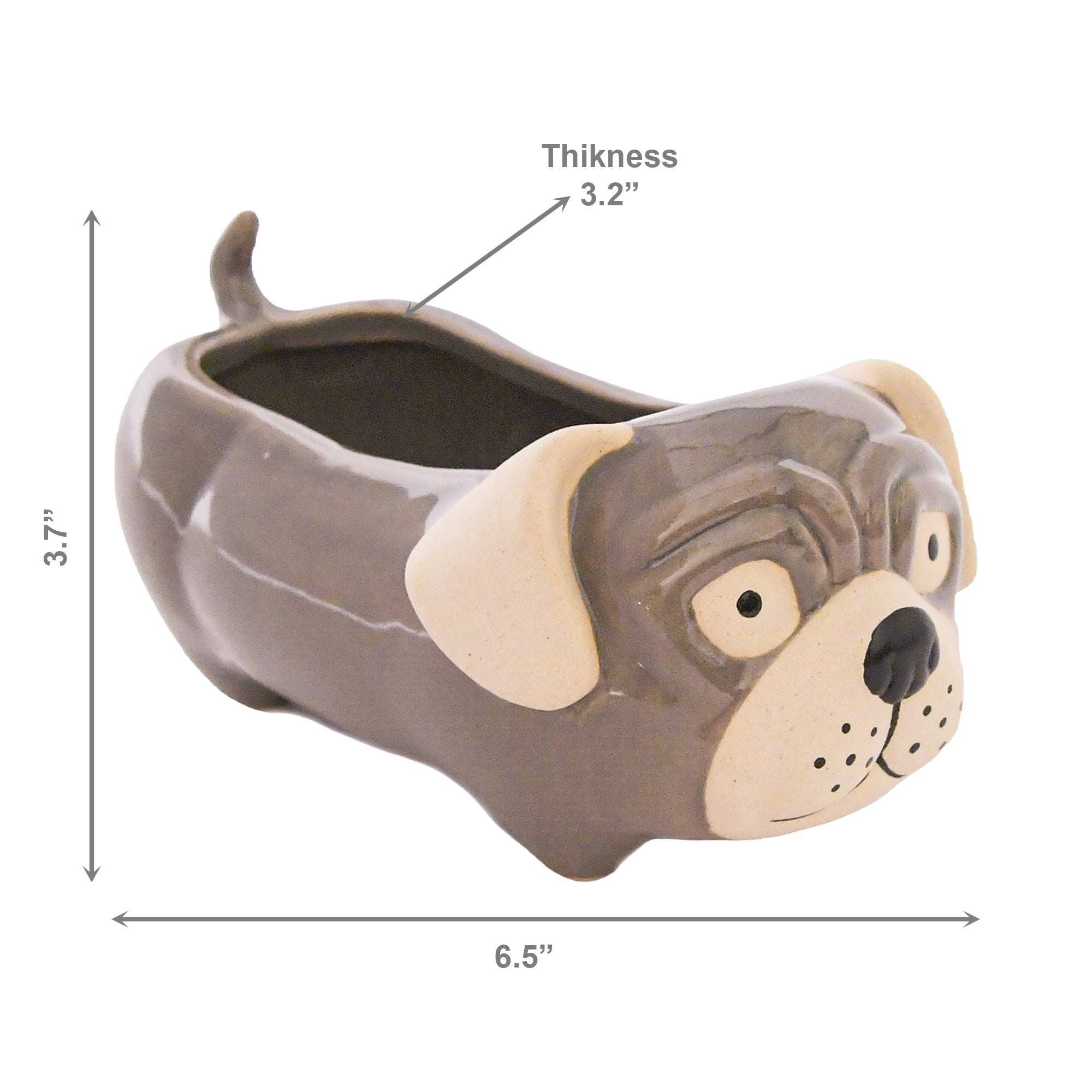 Dog-Shaped Ceramic Planter - Set of 2
