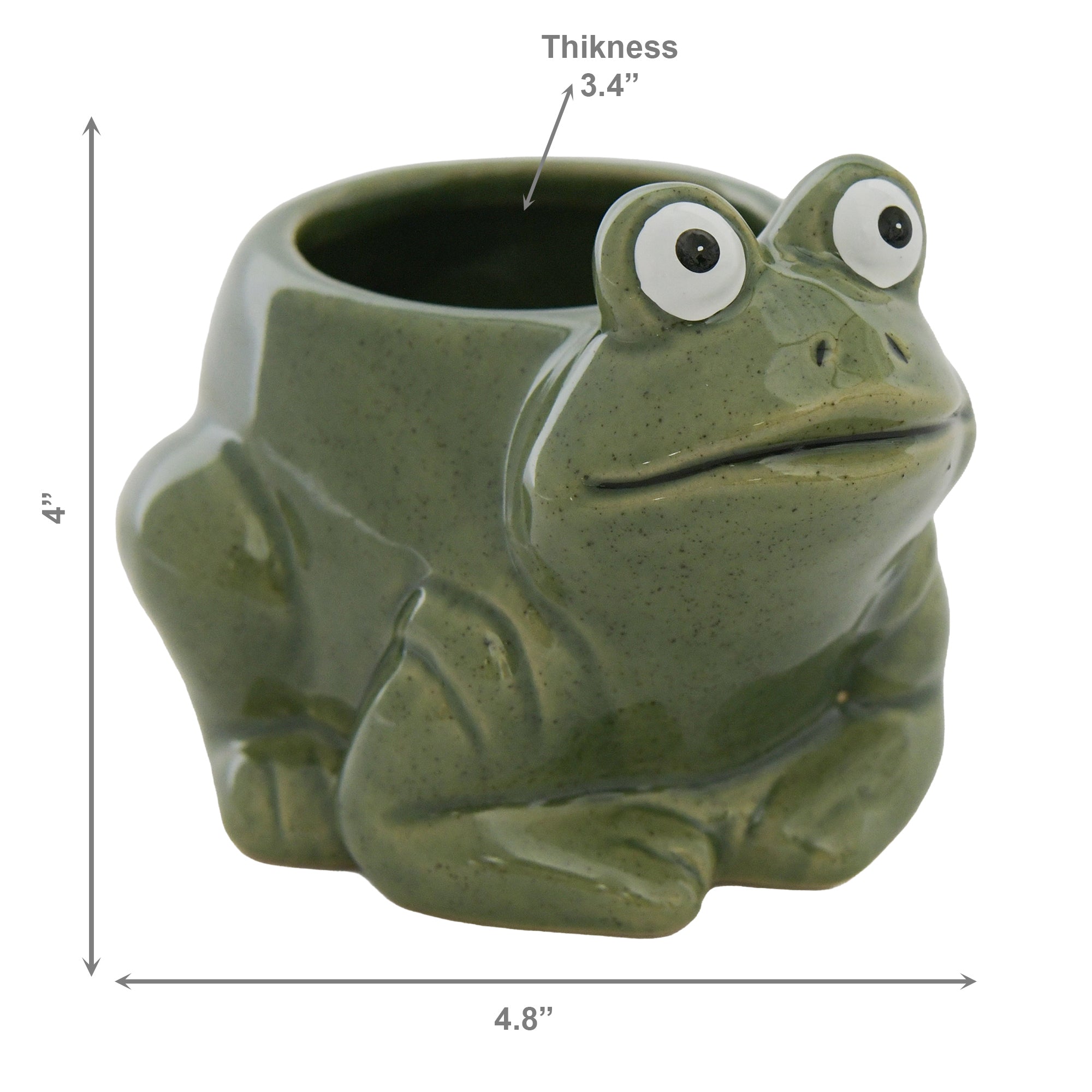 Frog-Shaped Ceramic Planter - Set of 2