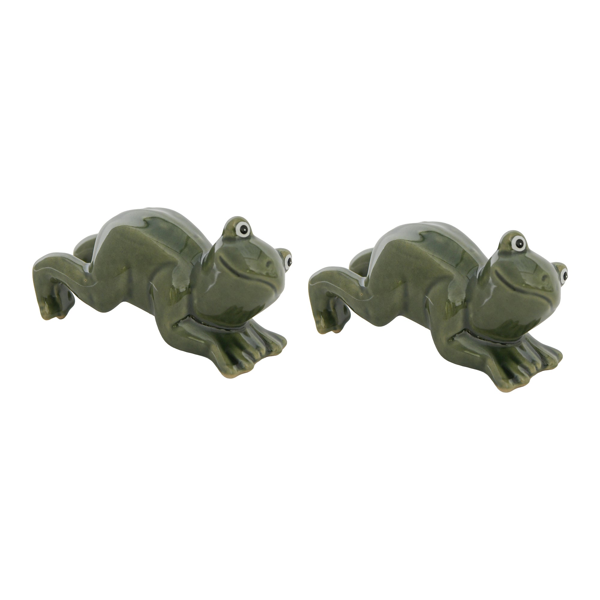Frog-Themed Ceramic Pot Hanger Décor - Set of 2