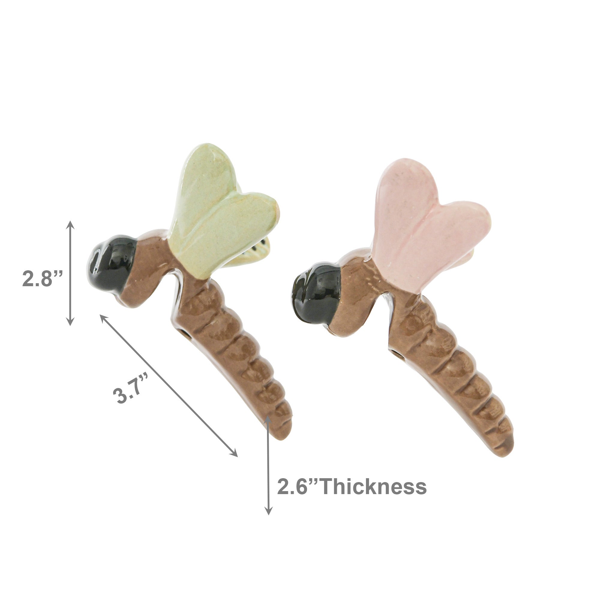 Assorted Dragonfly-Themed Ceramic Pot Hanger Décor - Set of 2