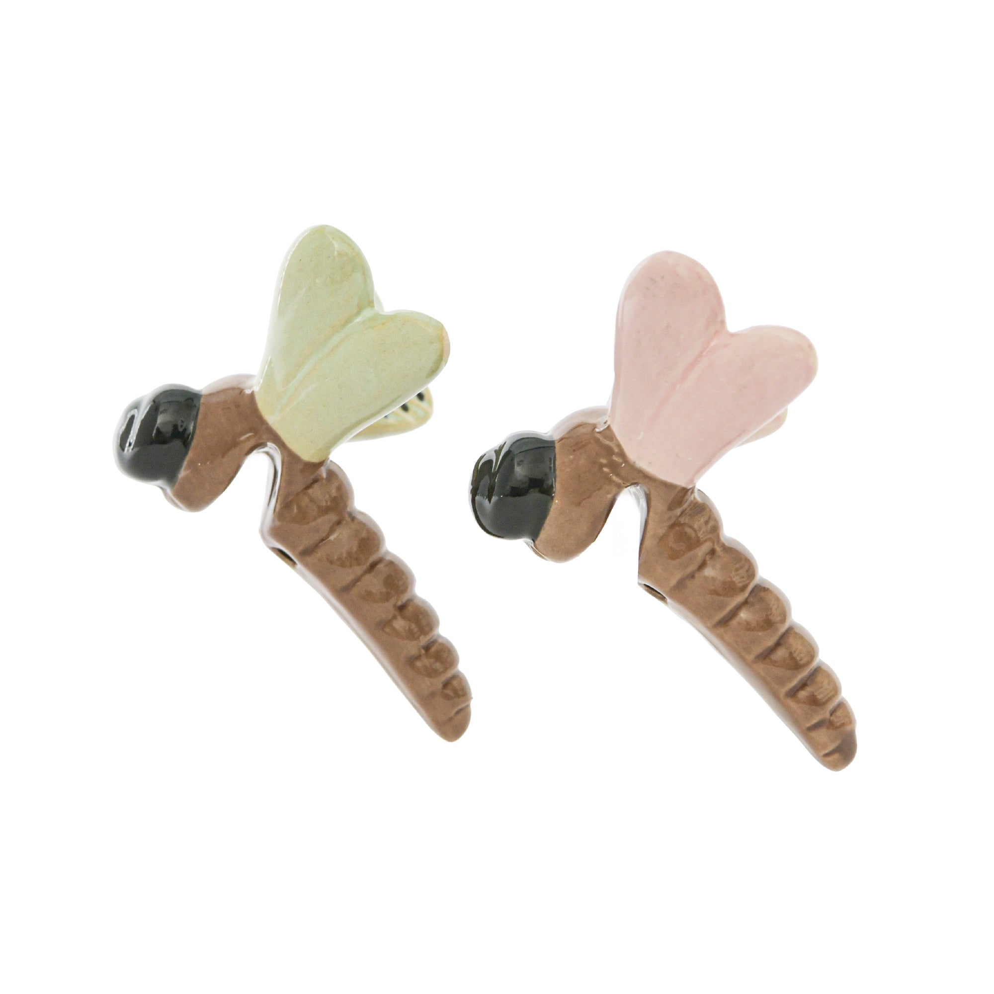 Assorted Dragonfly-Themed Ceramic Pot Hanger Décor - Set of 2