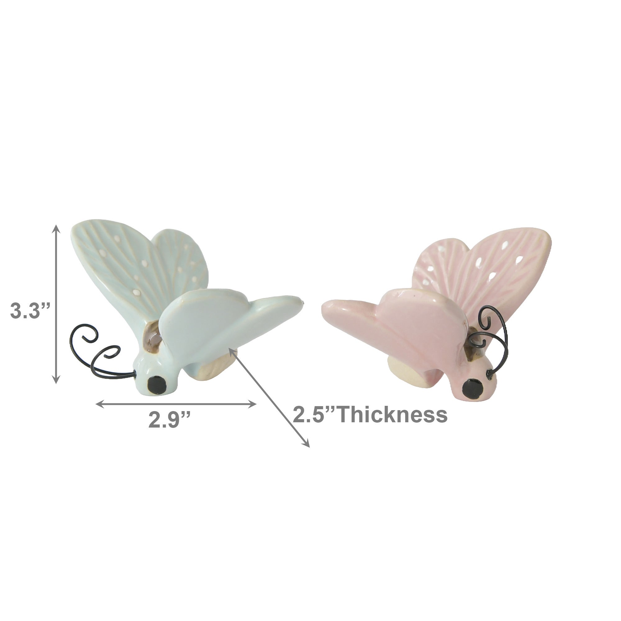 Assorted Butterfly-Themed Ceramic Pot Hanger Décor - Set of 2