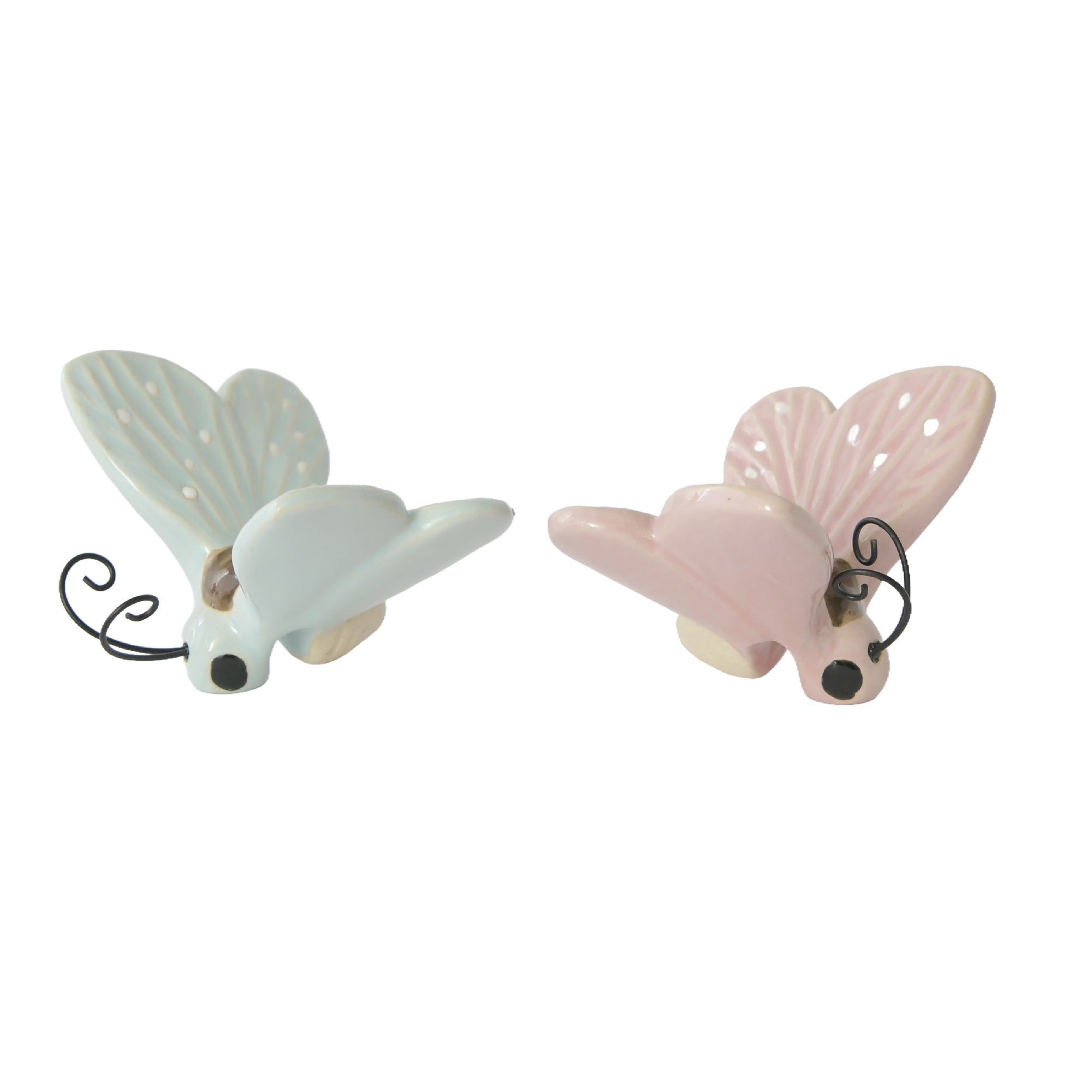 Assorted Butterfly-Themed Ceramic Pot Hanger Décor - Set of 2