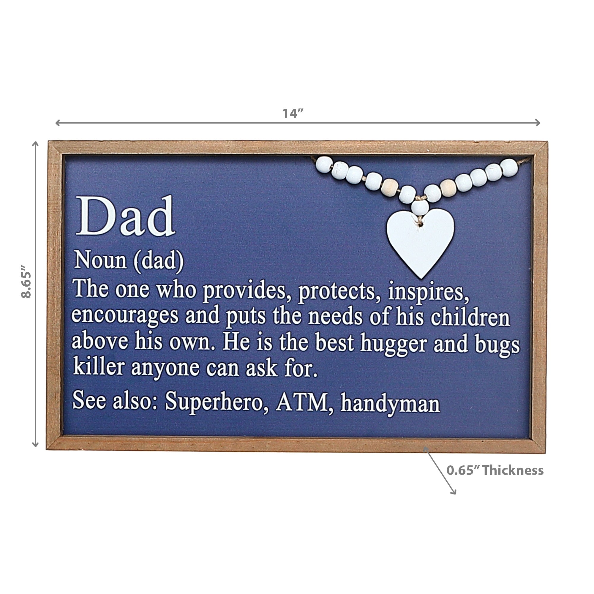 Framed Definition Of Dad Sign, Decorative Wall Art, Family Home Decor