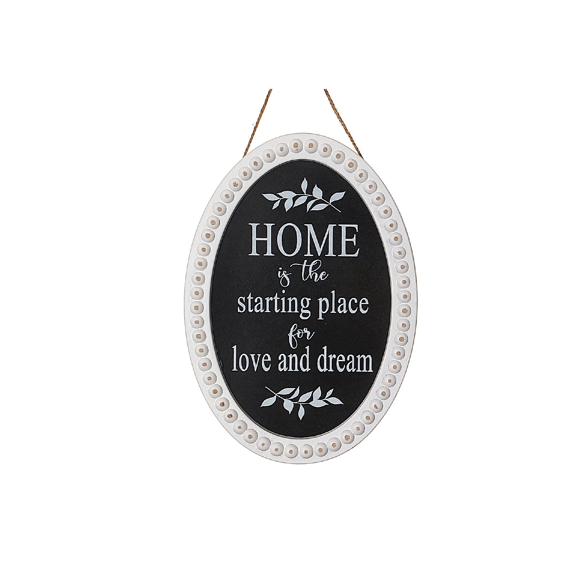 Wooden Beaded Oval Sign Home, Rustic Wall Decor, Farmhouse Accent
