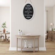 Wooden Beaded Oval Sign Home, Rustic Wall Decor, Farmhouse Accent