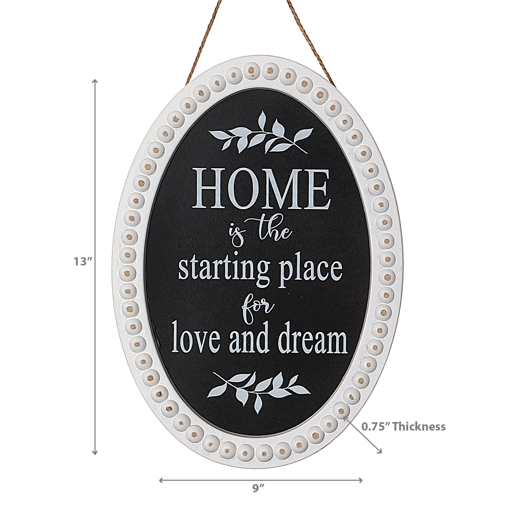 Wooden Beaded Oval Sign Home, Rustic Wall Decor, Farmhouse Accent