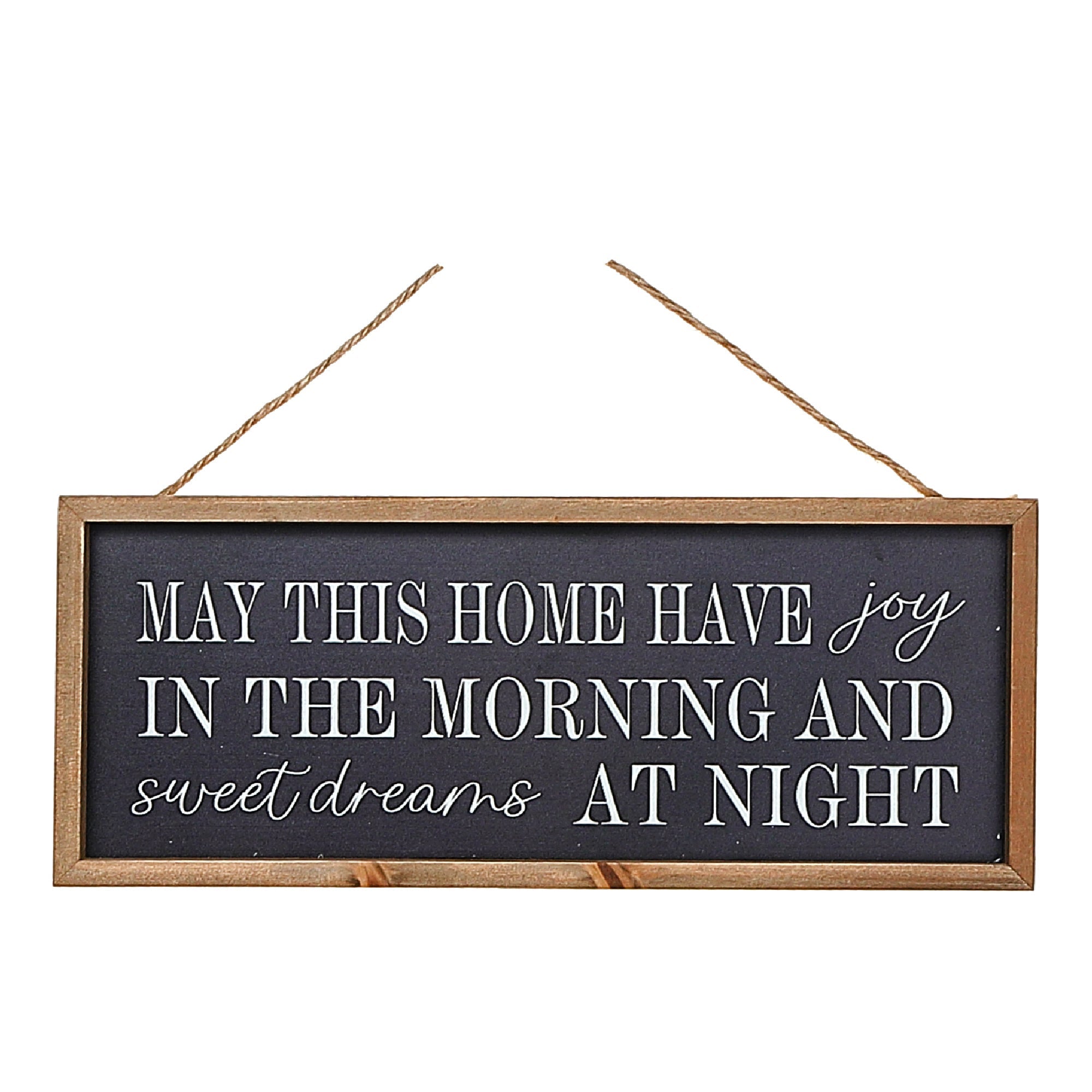 Framed Rectangular Wood Sign "May Your Home Be Filled With" Set Of 2, Inspirational Wall Decor, Farmhouse Accent